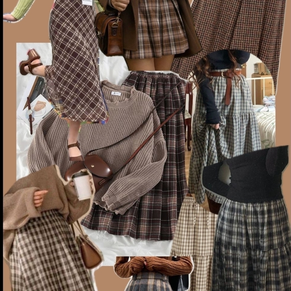Vintage Plaid A-Line Skirt Grandmacore - Picture 14 of 14